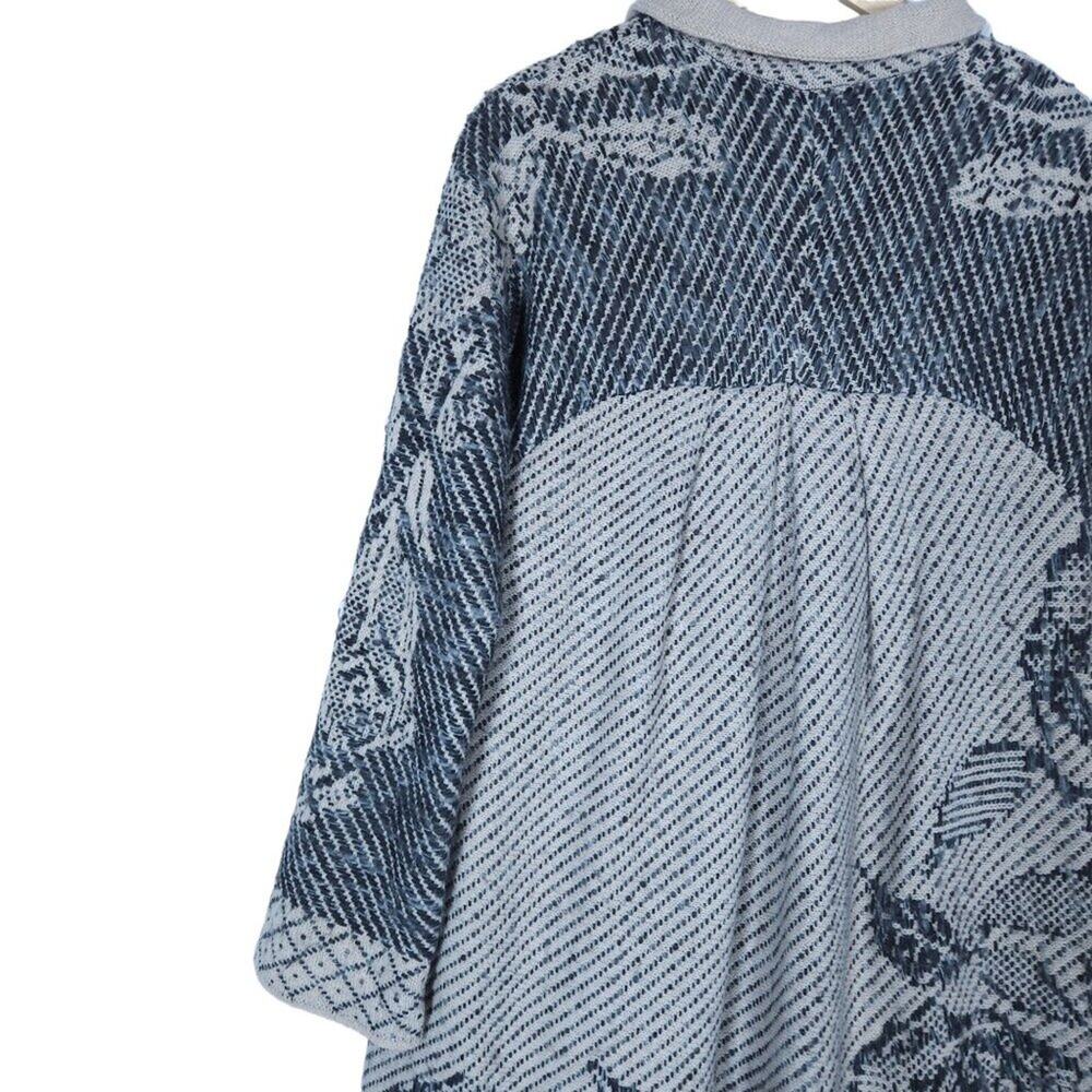 IVKO Womens Coat EU 36 Gray Floral Geometric Button Up Removable Shawl Pockets - Picture 7 of 15